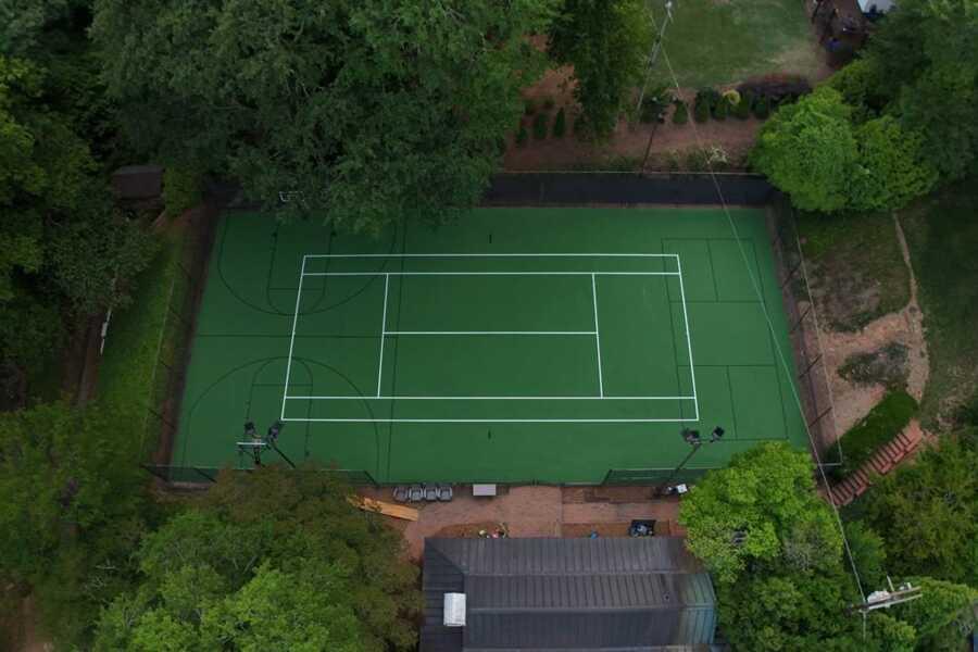 Green Multi-Sport Court completed by Pristine Pro Painting